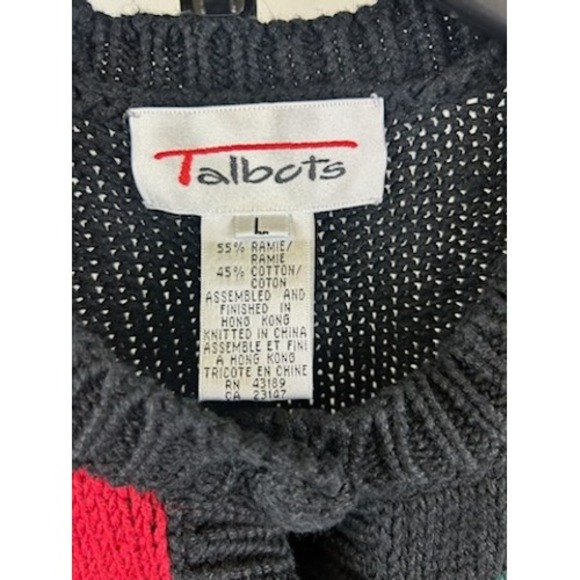 Talbots Black and Red Pumpkin Cardigan Sweater - Picture 5 of 6